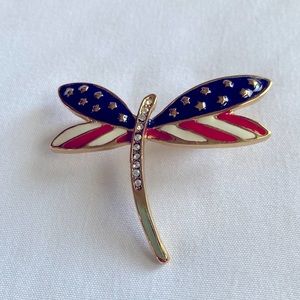 EUC Afterthoughts Patriotic Dragonfly Brooch